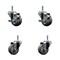 Service Caster 3'' Thermo Rubber Wheel Swivel 7/16'' Grip Ring Stem Caster Set 2 Brake, 4PK SCC-GR20S314-TPRB-TLB-716138-2-S-2 - alternate 1